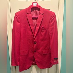 BOCACCIO Men's Blazer 41R Red Sport Coat Two Button Casual Jacket, NEW with Tags
